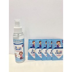 Spray hidroalcoholico +5 toallitas kids clean